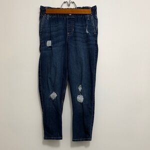 Abercrombie Kids High Rise Distressed Mom Jeans